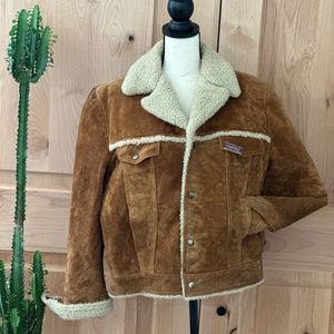 Vintage  Tan Suede Sherpa Lined Coat